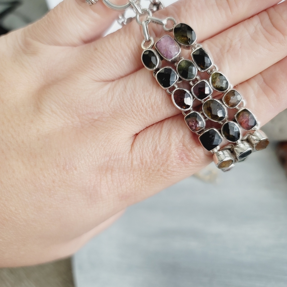 Multistrand Mutlicolor Watermelon Tourmaline Gems… - image 3